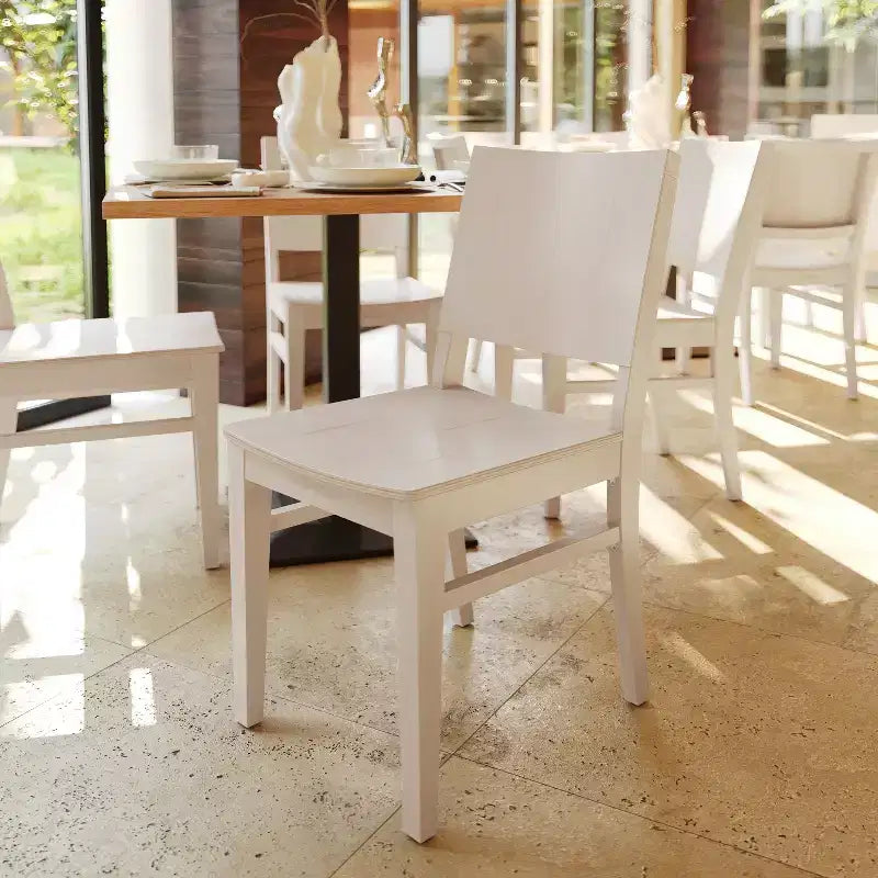 Confezione da 2 sedie da pranzo in legno massello di Napoli con schienali curvi