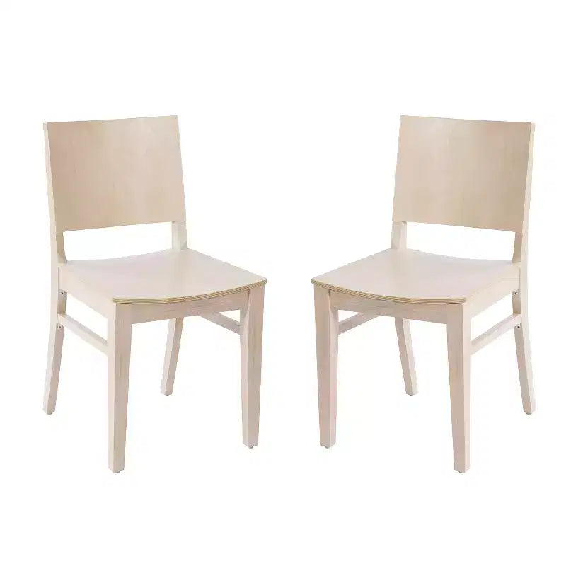 Confezione da 2 sedie da pranzo in legno massello di Napoli con schienali curvi