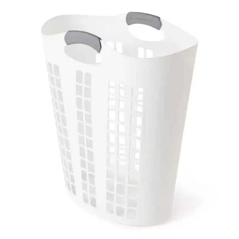 Cesta portabiancheria ventilata grande da 87,5 litri con manici – Bianca, confezione da 5