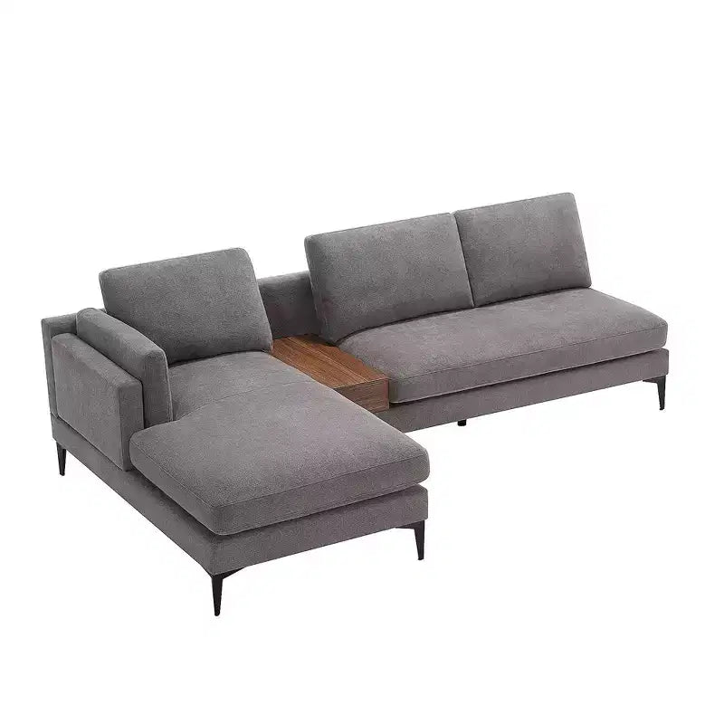 Divano sezionale a L a 3 posti minimalistico – Chaise longue reversibile