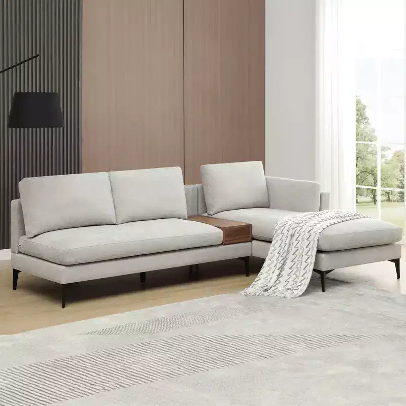 Divano sezionale a L a 3 posti minimalistico – Chaise longue reversibile