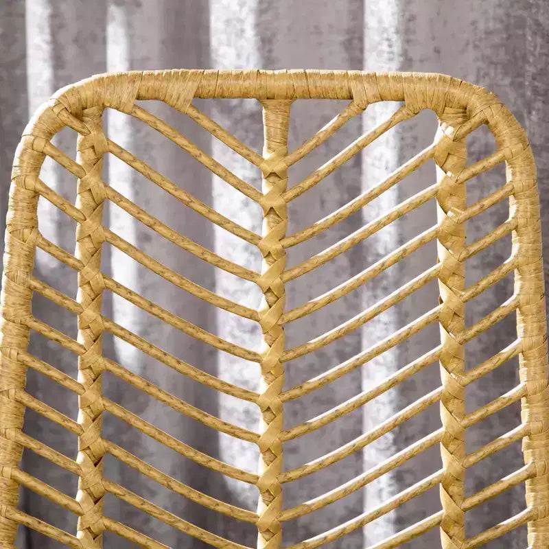 Sgabelli da bar moderni in rattan intrecciato con base in acciaio traspirante
