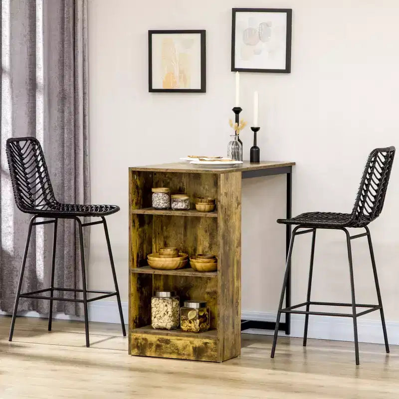 Sgabelli da bar moderni in rattan intrecciato con base in acciaio traspirante
