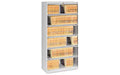 Tennsco Fixed Shelf Enclosed-Format Lateral File for End-Tab Folders, 6 Legal/Letter File Shelves, Light Gray, 36 x 16.5 x 75.25