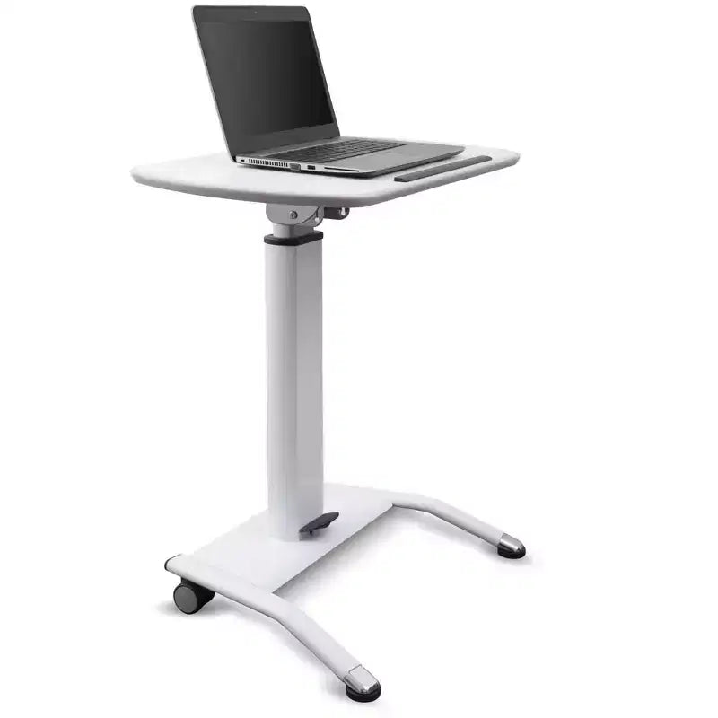 Leggio per laptop inclinabile ad altezza regolabile con meccanismo pneumatico – 65 cm di larghezza, bianco