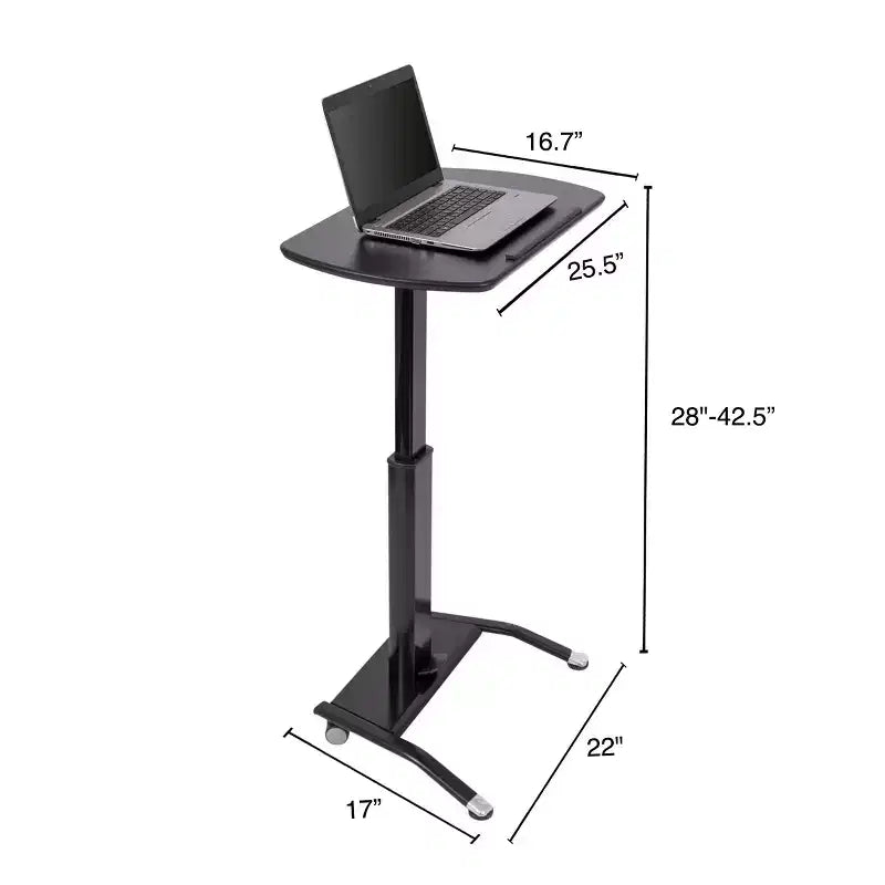 Leggio per laptop inclinabile ad altezza regolabile con meccanismo pneumatico – 65 cm di larghezza, bianco