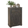 HOMCOM Farmhouse Storage Cabinet, Sideboard with Double Doors, Drawer, and Adjustable Shelf for Kitchen, Bedroom, Living Room