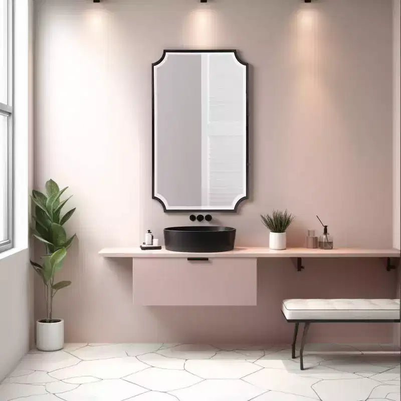 Specchio da parete Hastings con cornice in acciaio inossidabile 36x24