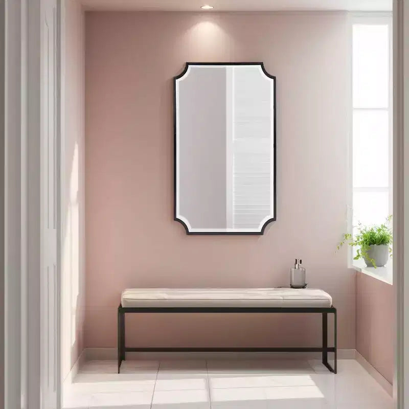 Specchio da parete Hastings con cornice in acciaio inossidabile 36x24