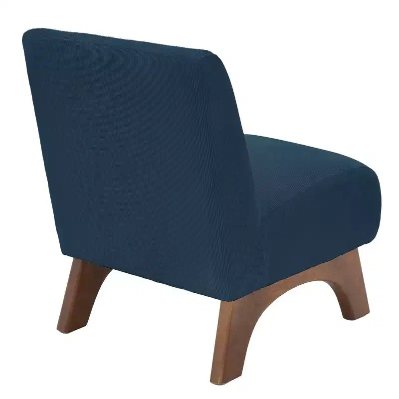 Poltroncina d'appoggio in velluto a coste con gambe in legno – Sedia Slipper senza braccioli