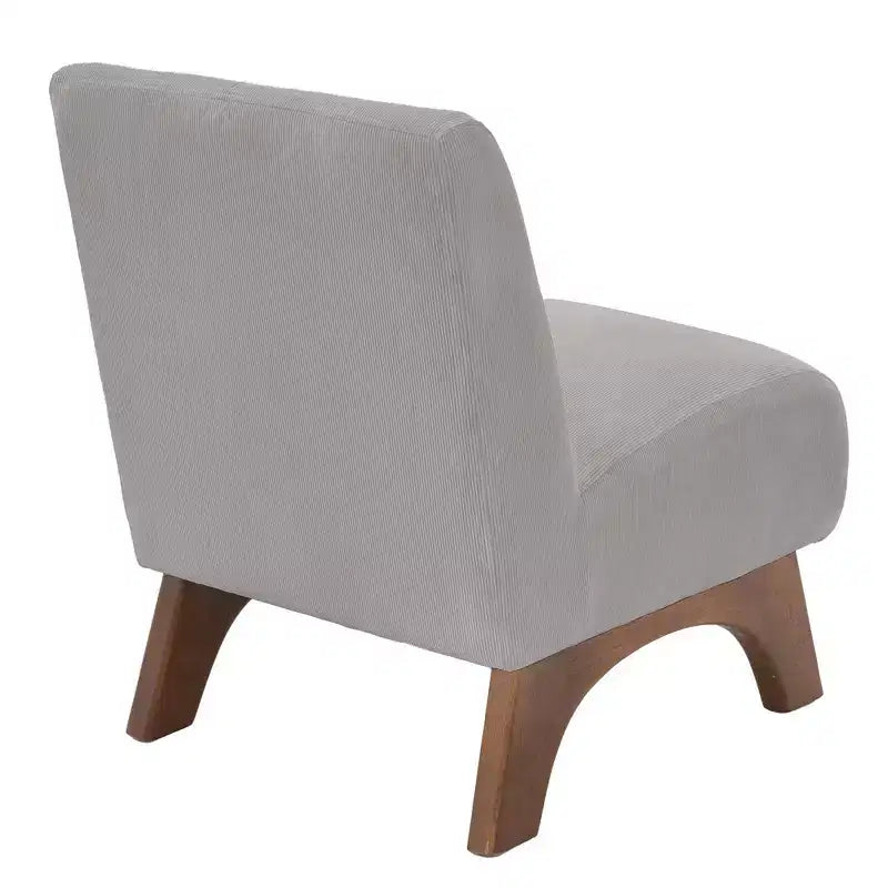 Poltroncina d'appoggio in velluto a coste con gambe in legno – Sedia Slipper senza braccioli