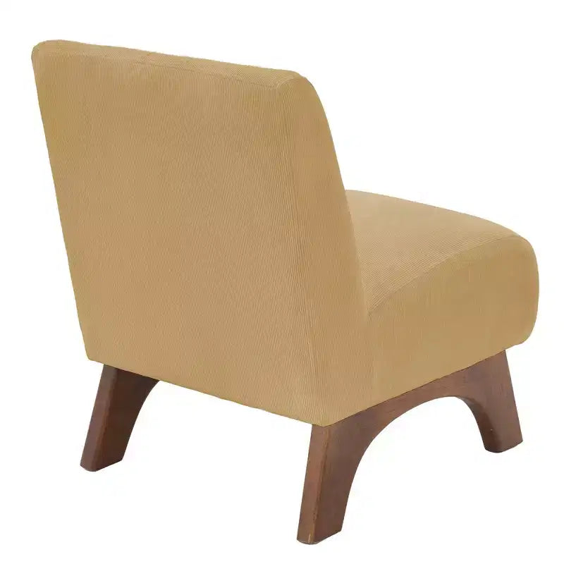 Poltroncina d'appoggio in velluto a coste con gambe in legno – Sedia Slipper senza braccioli