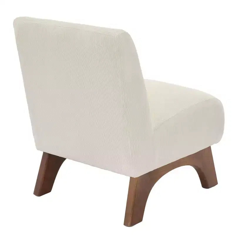 Poltroncina d'appoggio in velluto a coste con gambe in legno – Sedia Slipper senza braccioli
